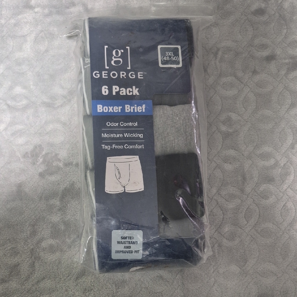 George 6 Pack Boxer Briefs - Black and Gray Size 3XL